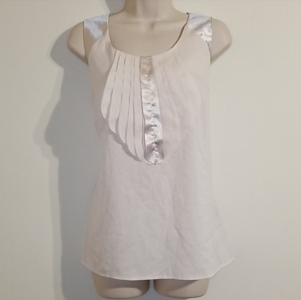 Essentials by milano women's cream tan blouse